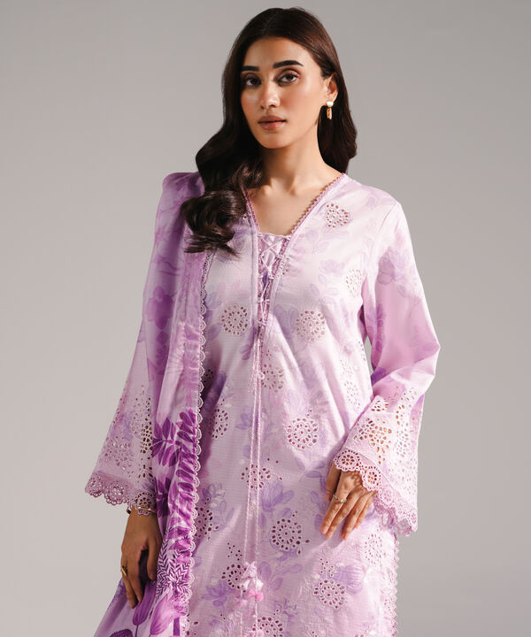 3 Piece - Embroidered Dobby Suit