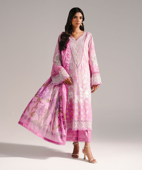 3 Piece - Embroidered Jacquard Suit