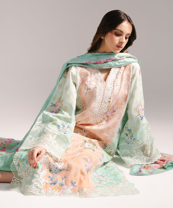 3 Piece - Embroidered Jacquard Suit