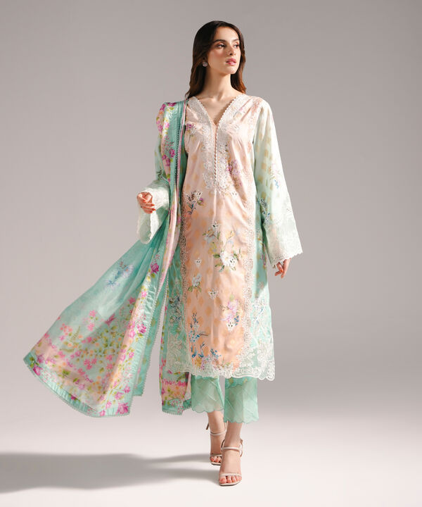 3 Piece - Embroidered Jacquard Suit