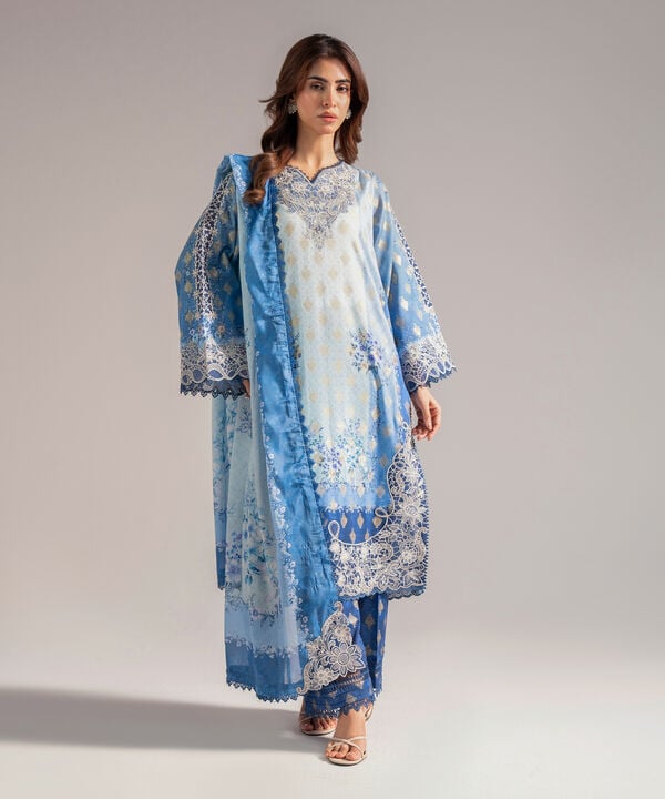 3 Piece - Embroidered Jacquard Suit