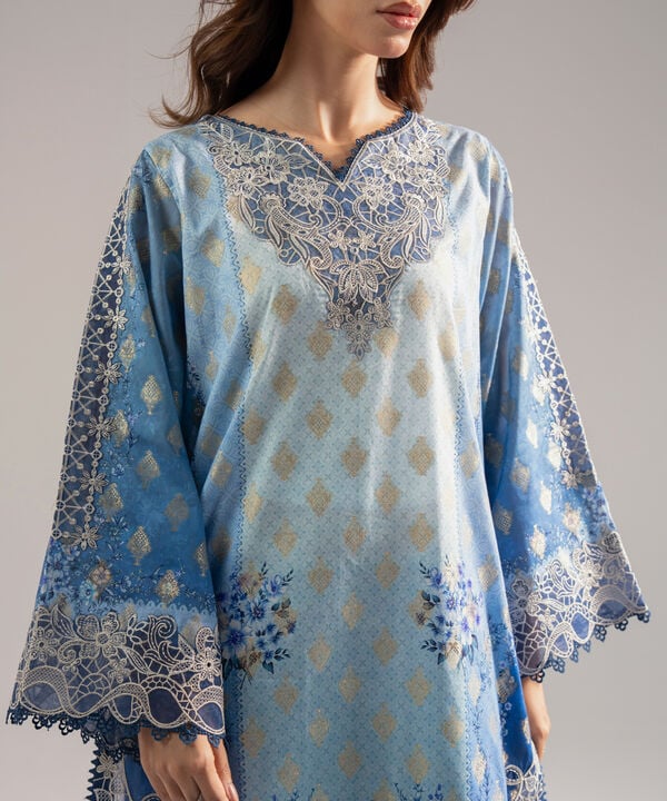 3 Piece - Embroidered Jacquard Suit