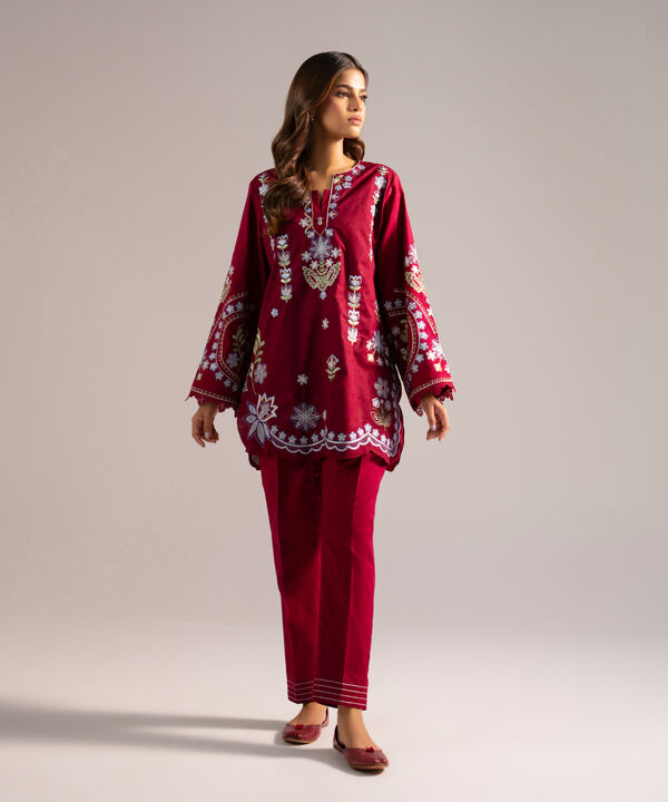2 Piece - Embroidered Jacquard Suit
