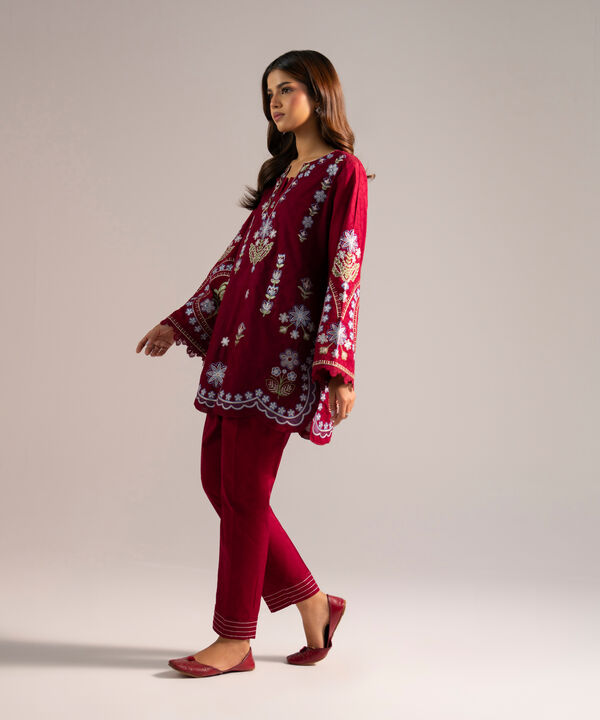 2 Piece - Embroidered Jacquard Suit