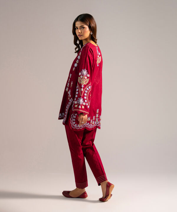 2 Piece - Embroidered Jacquard Suit