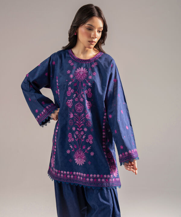2 Piece - Embroidered Jacquard Suit