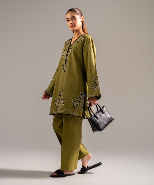 2 Piece - Embroidered Jacquard Suit