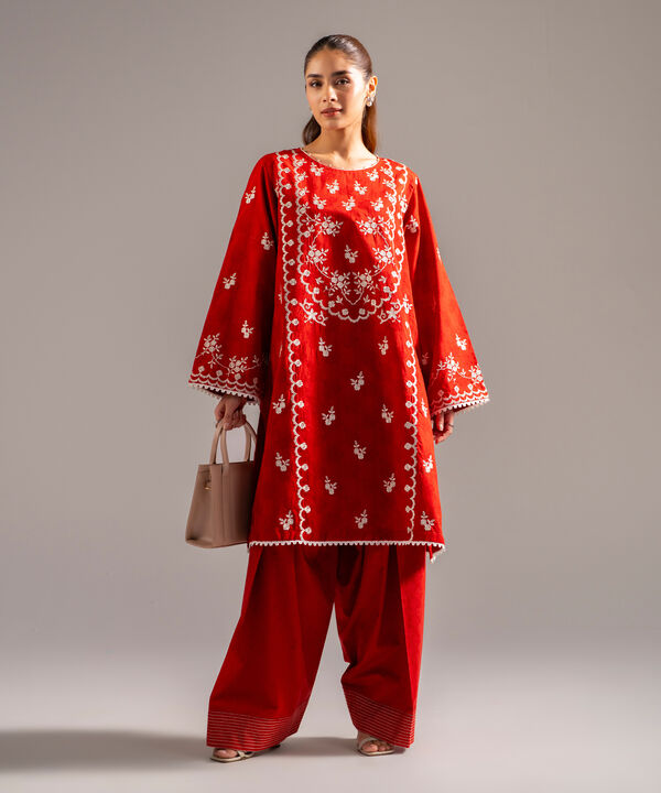 2 Piece - Embroidered Jacquard Suit