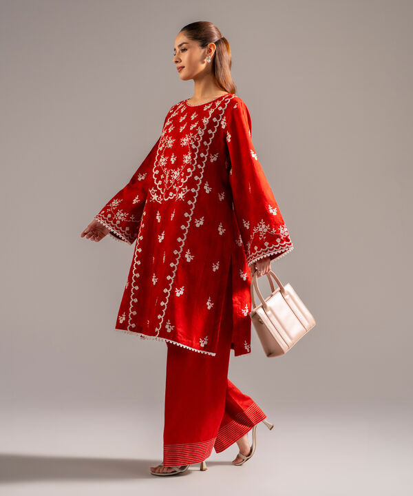 2 Piece - Embroidered Jacquard Suit