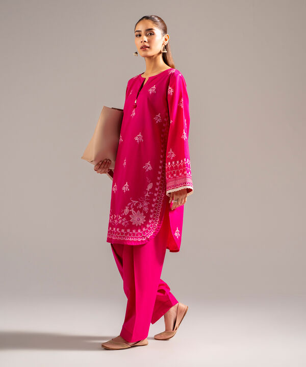 2 Piece - Embroidered Dobby Suit
