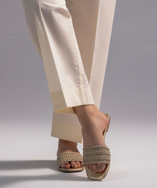 Solid Cambric Straight Pants