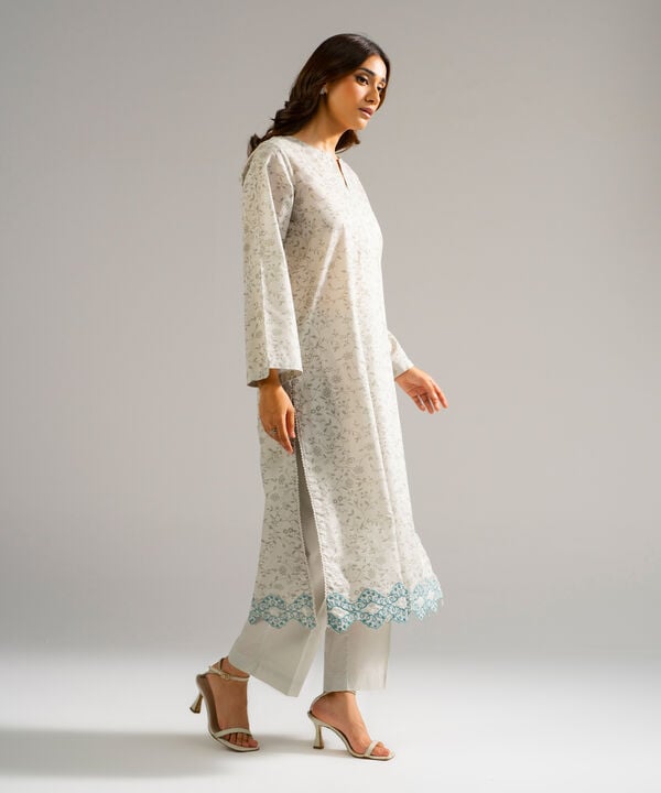 2 Piece - Embroidered Zari Lawn Suit