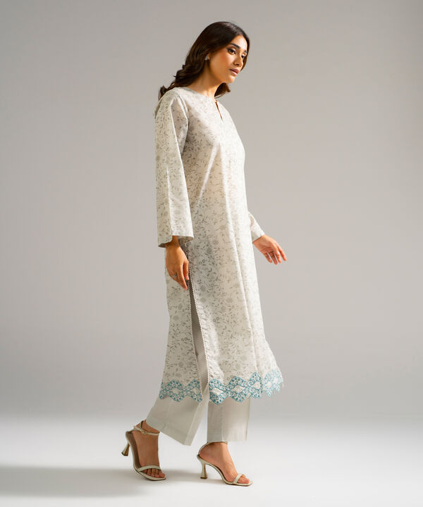 2 Piece - Embroidered Zari Lawn Suit
