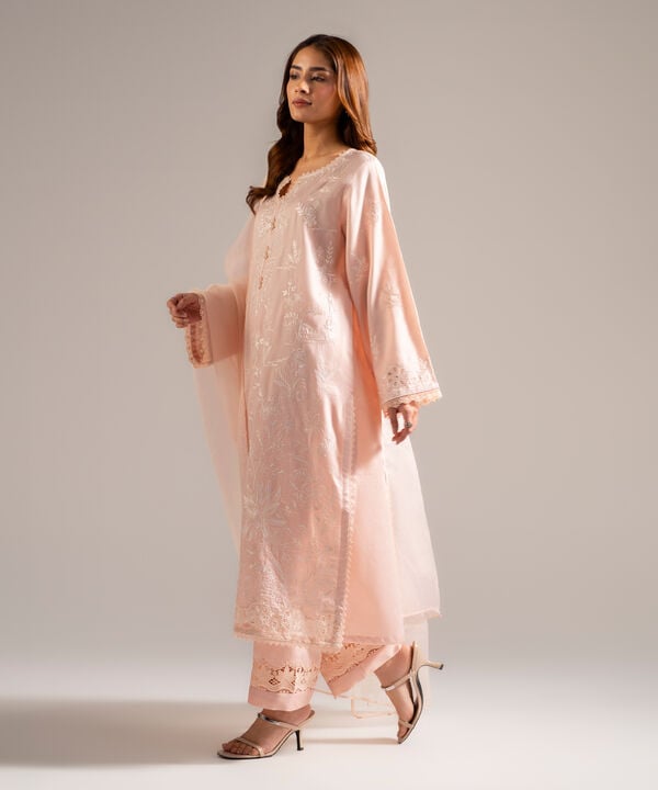 3 Piece - Embroidered Dobby Suit