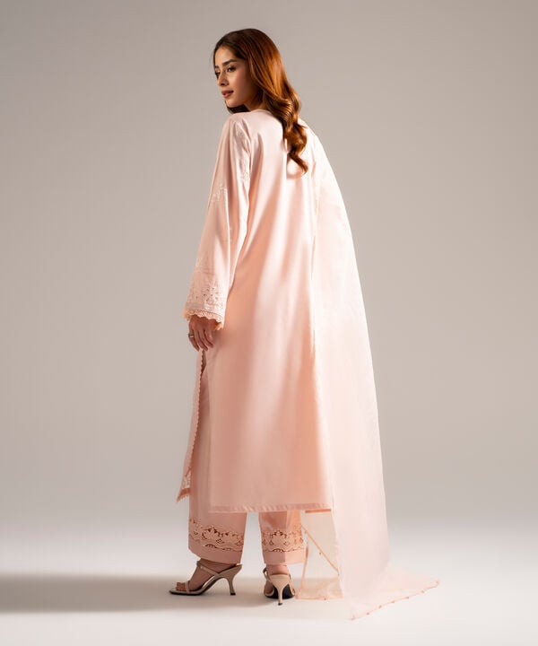 3 Piece - Embroidered Dobby Suit