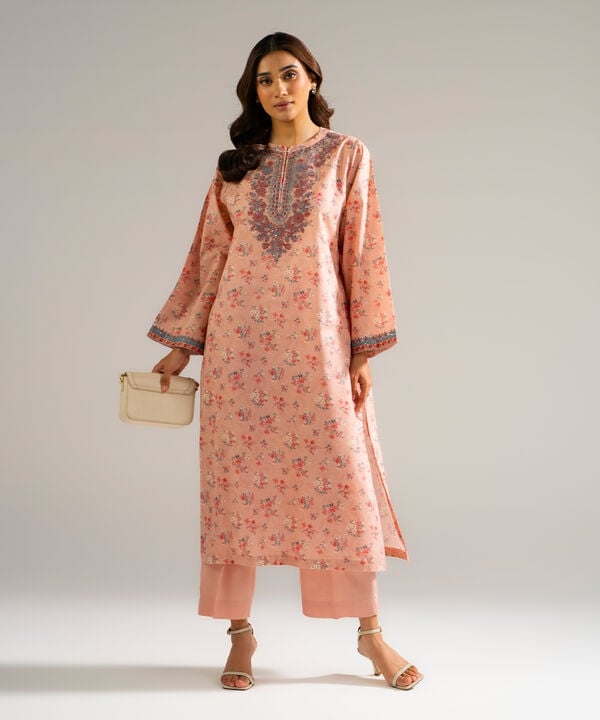 2 Piece - Embroidered Zari Lawn Suit