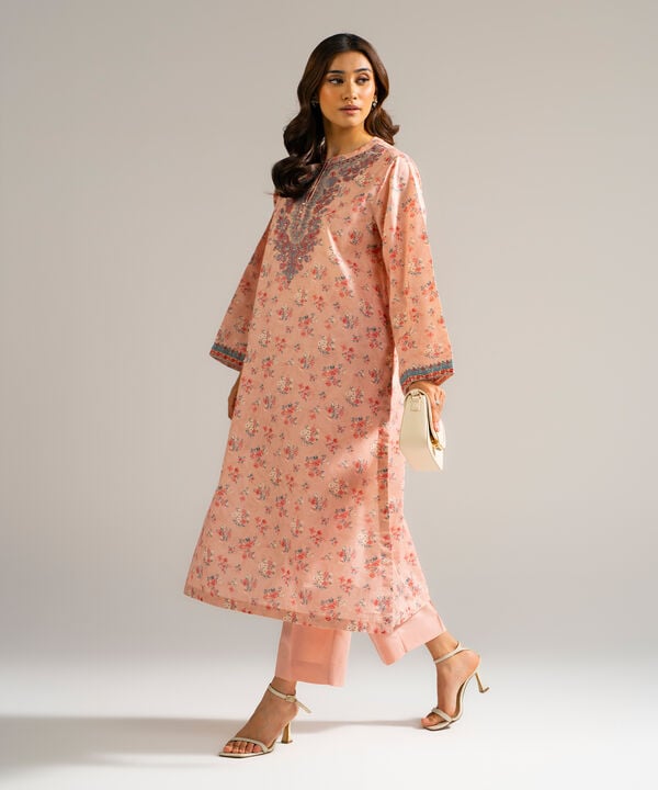2 Piece - Embroidered Zari Lawn Suit