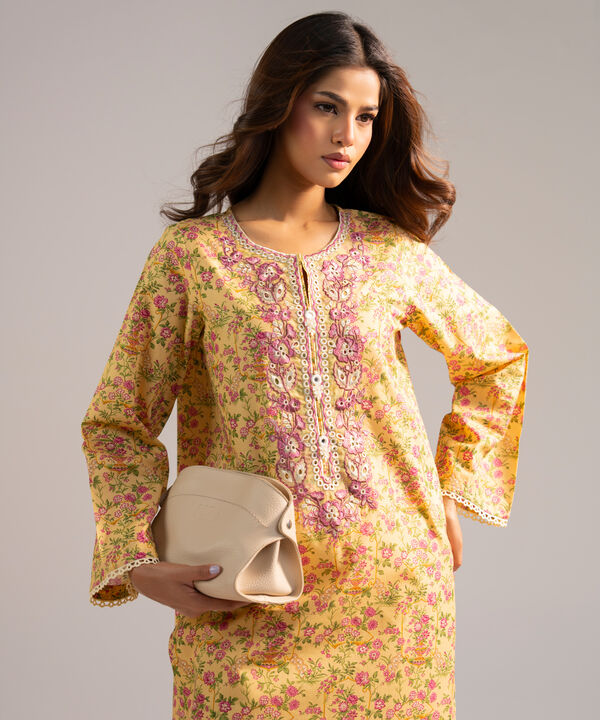 2 Piece - Embroidered Zari Lawn Suit