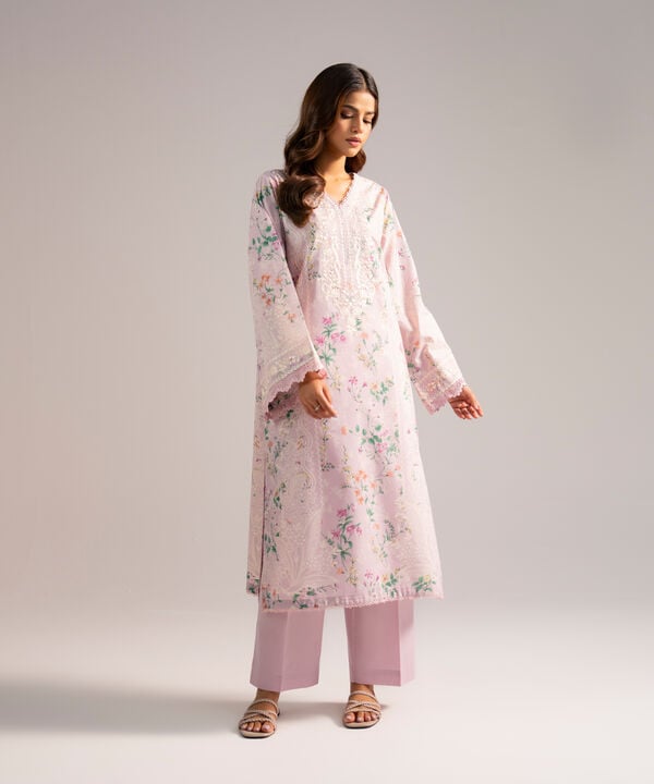 2 Piece - Embroidered Zari Lawn Suit