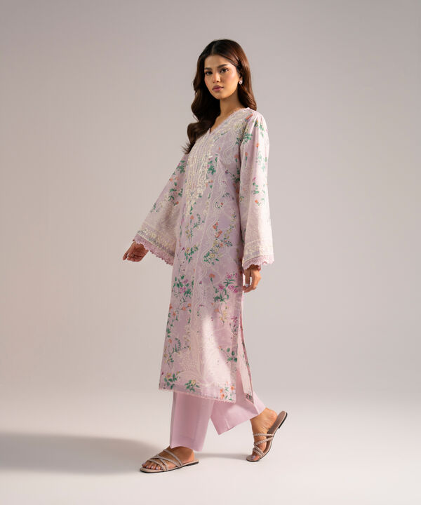 2 Piece - Embroidered Zari Lawn Suit