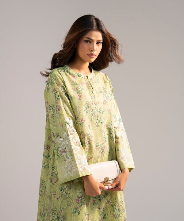 2 Piece - Embroidered Zari Lawn Suit