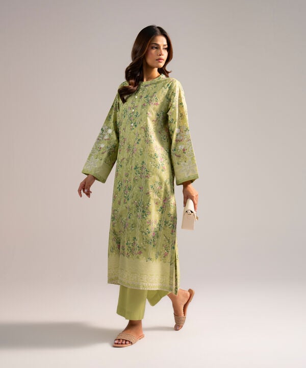 2 Piece - Embroidered Zari Lawn Suit