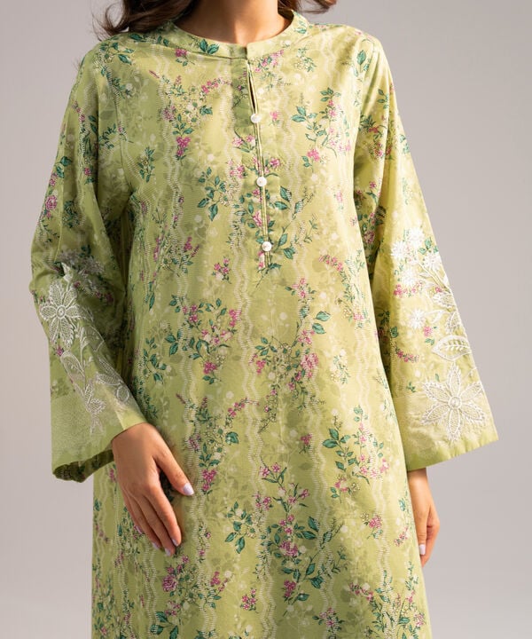 2 Piece - Embroidered Zari Lawn Suit