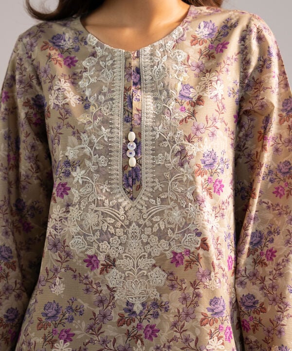 2 Piece - Embroidered Zari Lawn Suit