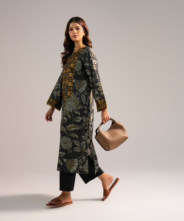 2 Piece - Embroidered Zari Lawn Suit