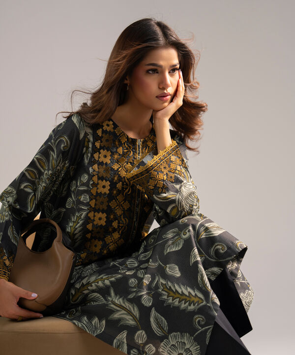 2 Piece - Embroidered Zari Lawn Suit