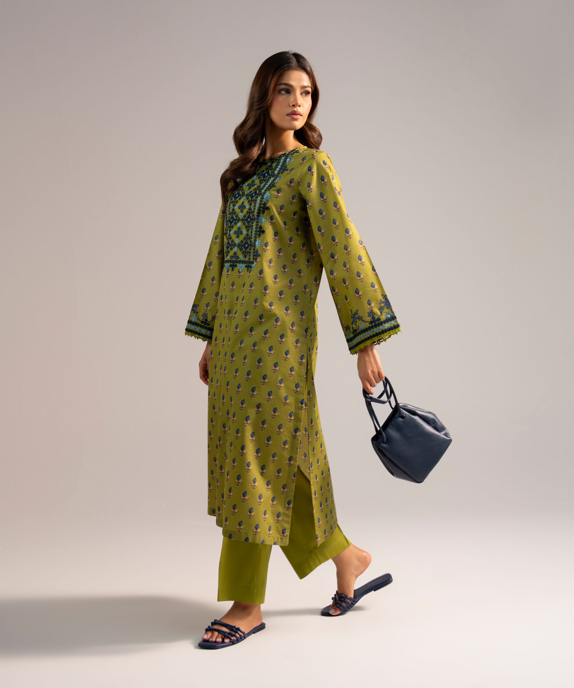 2 Piece - Embroidered Zari Lawn Suit