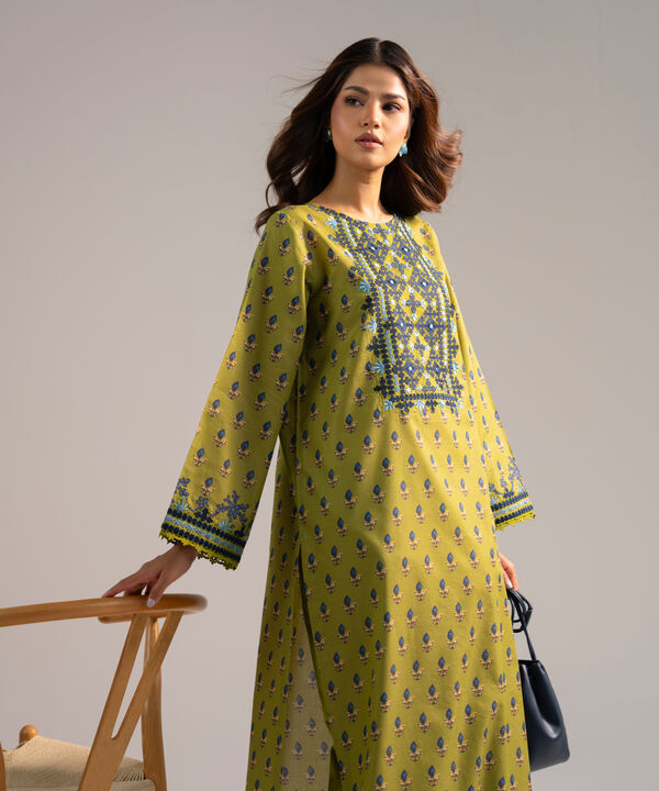 2 Piece - Embroidered Zari Lawn Suit