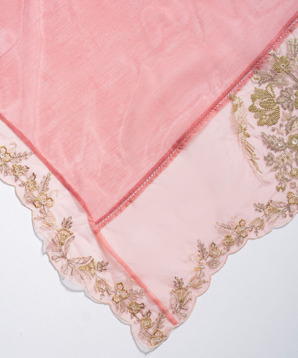 Embroidered Khaddi Net Dupatta