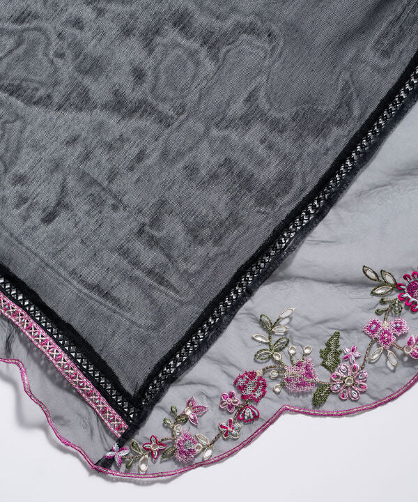 Embroidered Khaddi Net Dupatta