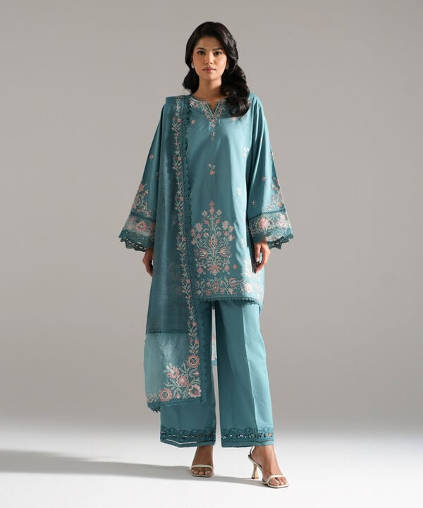 Embroidered Khaddi Net Dupatta