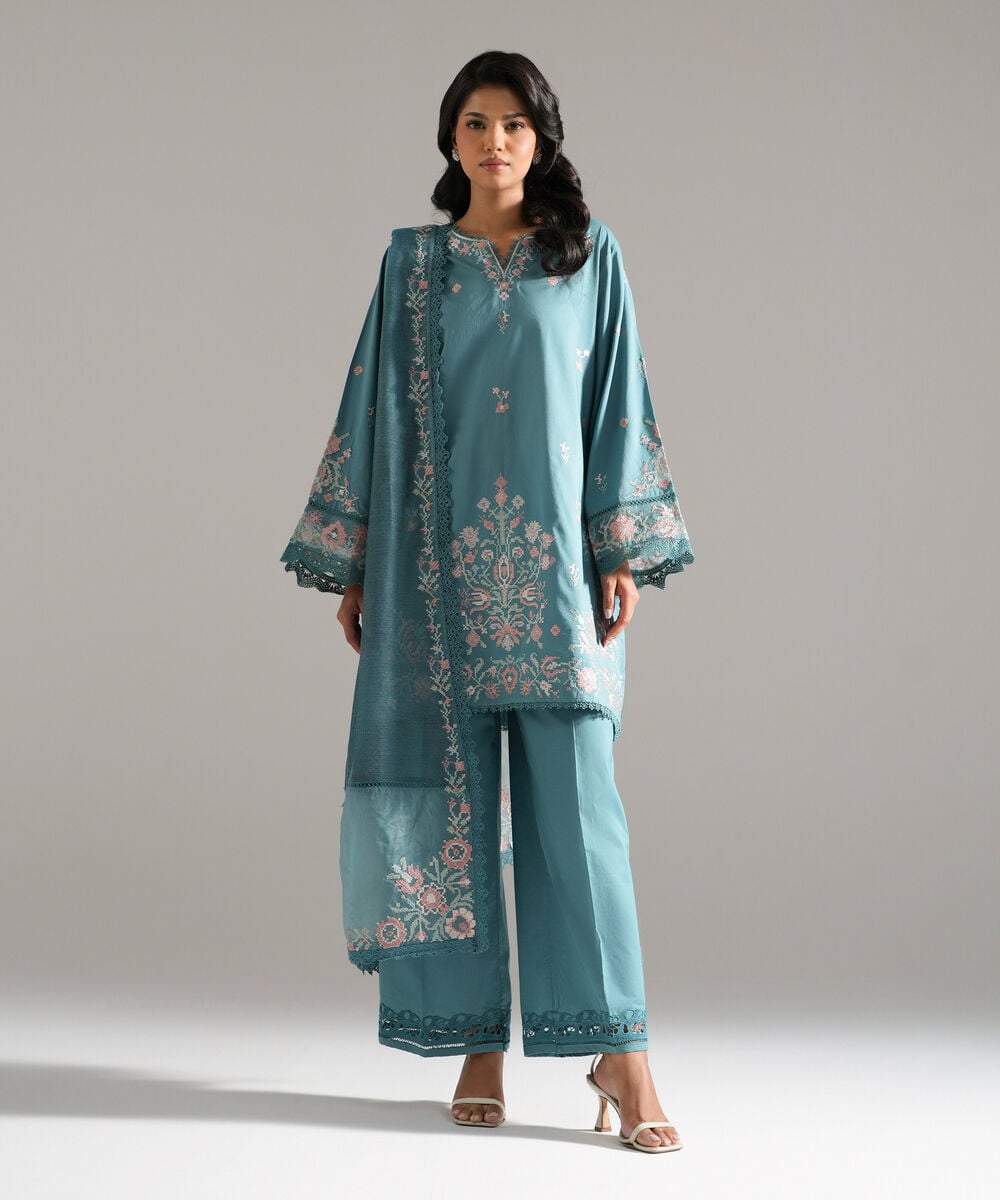Embroidered Khaddi Net Dupatta PBS26SCV684D