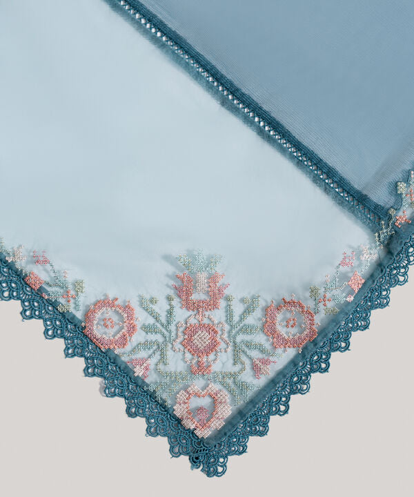Embroidered Khaddi Net Dupatta