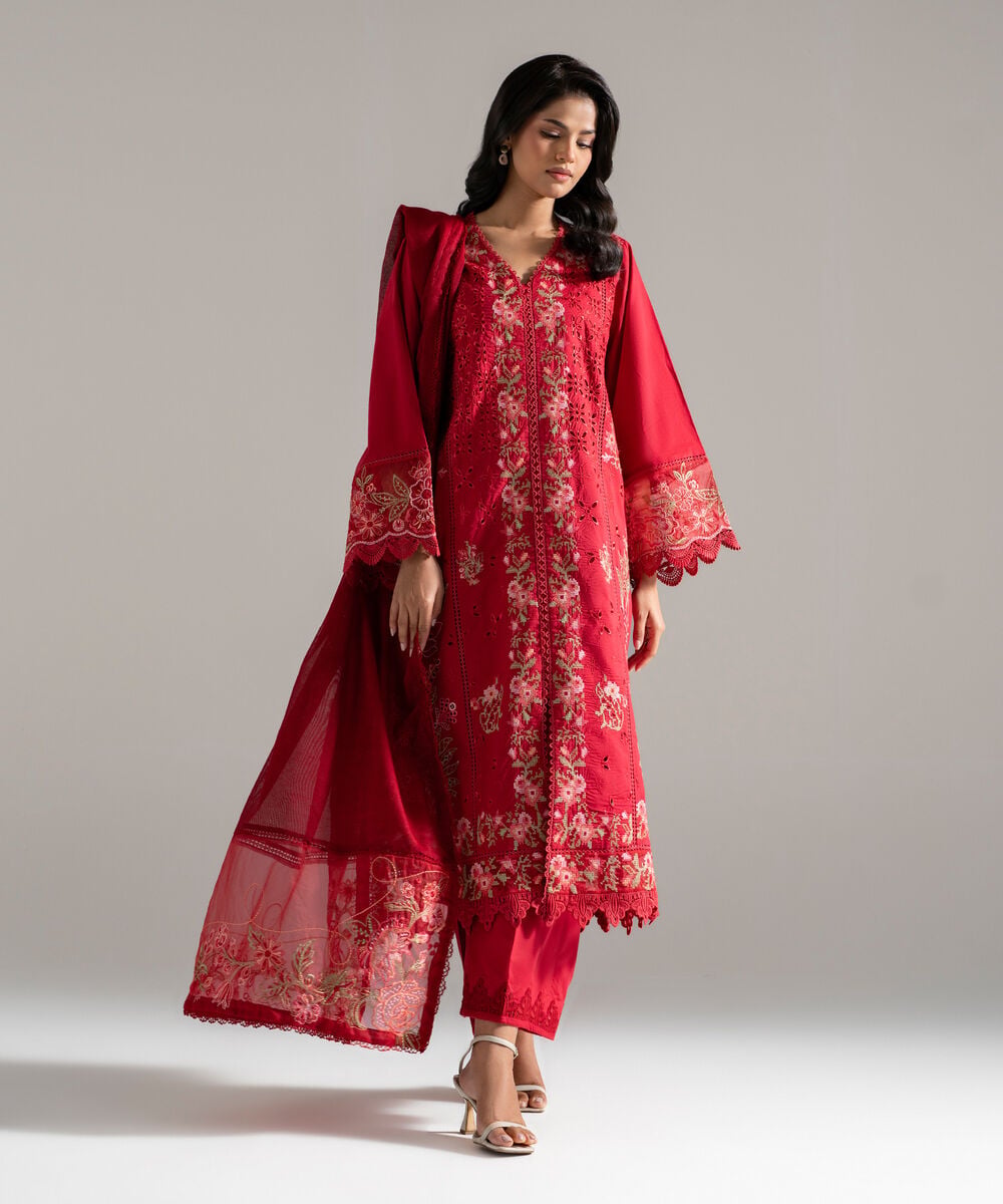 Embroidered Khaddi Net Dupatta PBS26SCV685D