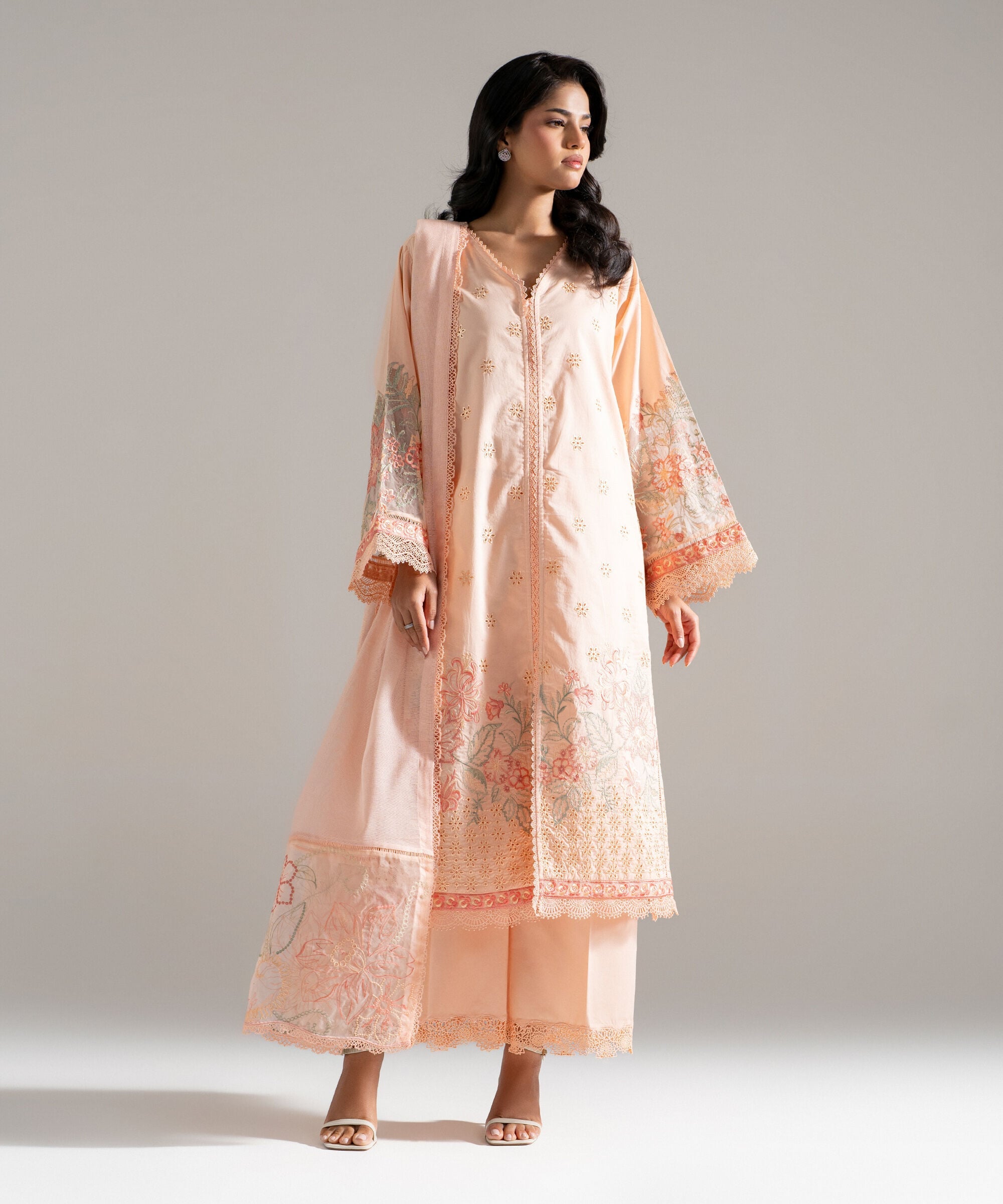 Embroidered Khaddi Net Dupatta PBS26SCV687D