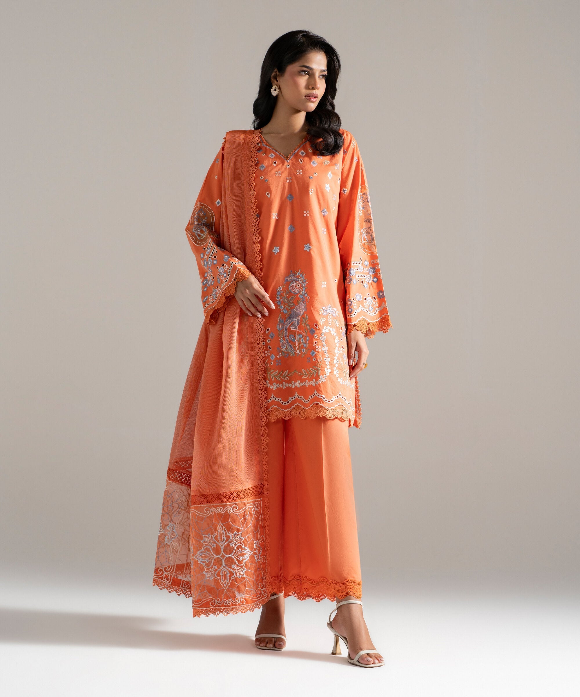 Embroidered Khaddi Net Dupatta PBS26SCV688D