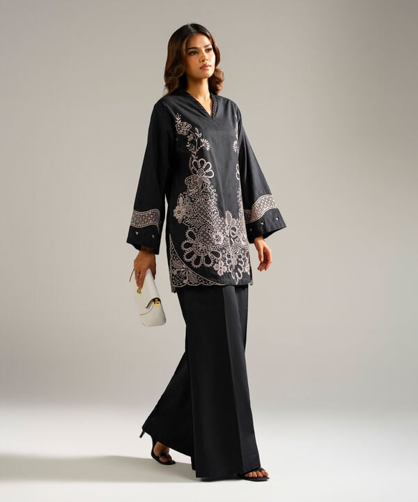 2 Piece - Embroidered Jacquard Suit