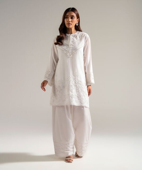 2 Piece - Embroidered Jacquard Suit