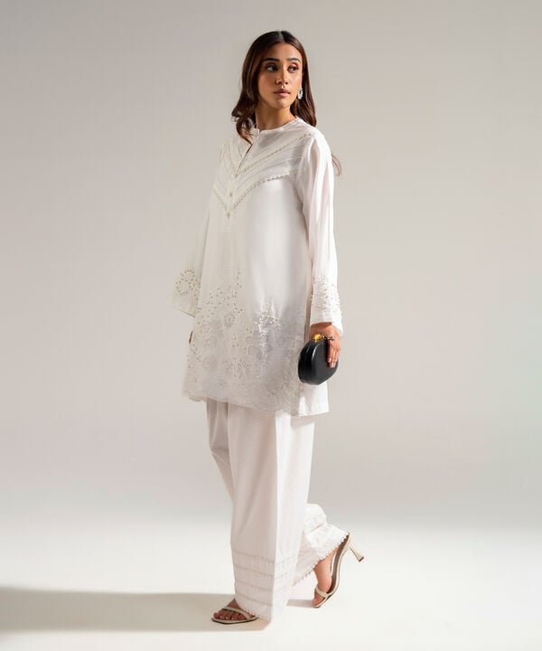 2 Piece - Embroidered Jacquard Suit