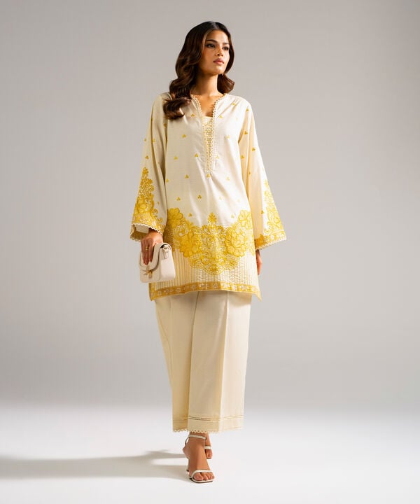 2 Piece - Embroidered Jacquard Suit