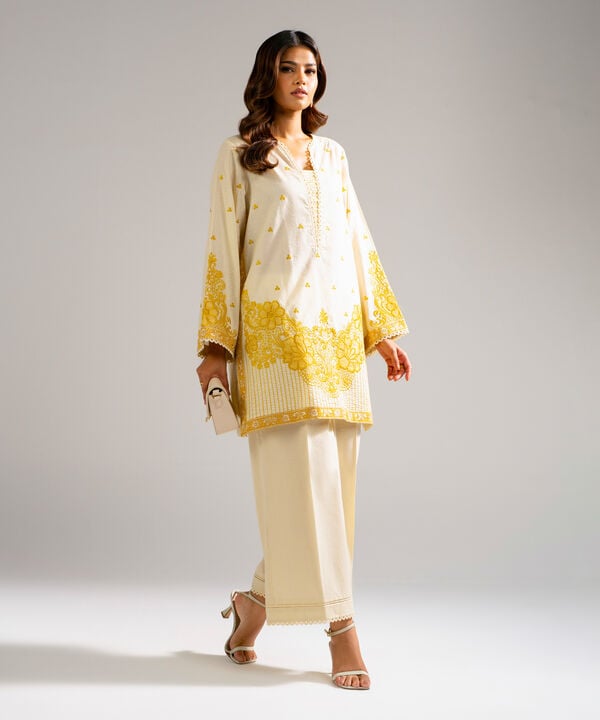 2 Piece - Embroidered Jacquard Suit