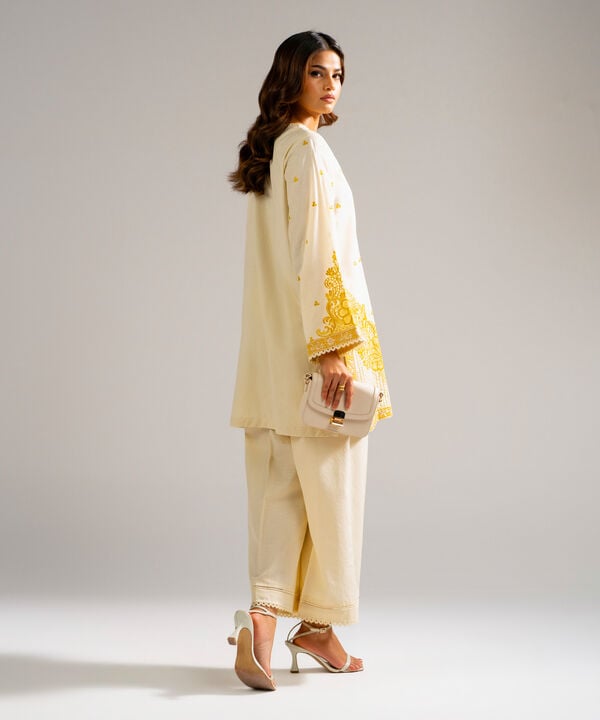2 Piece - Embroidered Jacquard Suit