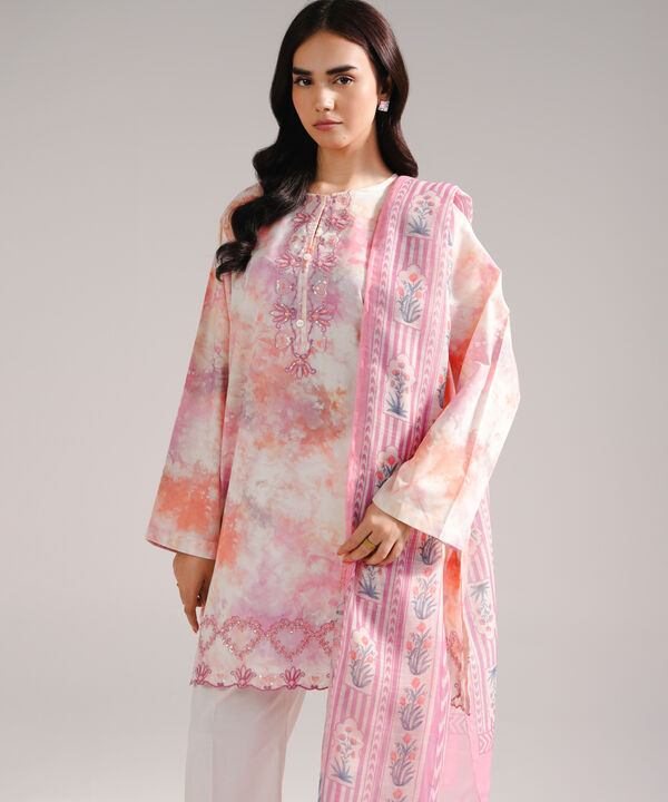 3 Piece - Embroidered Zari Lawn Suit