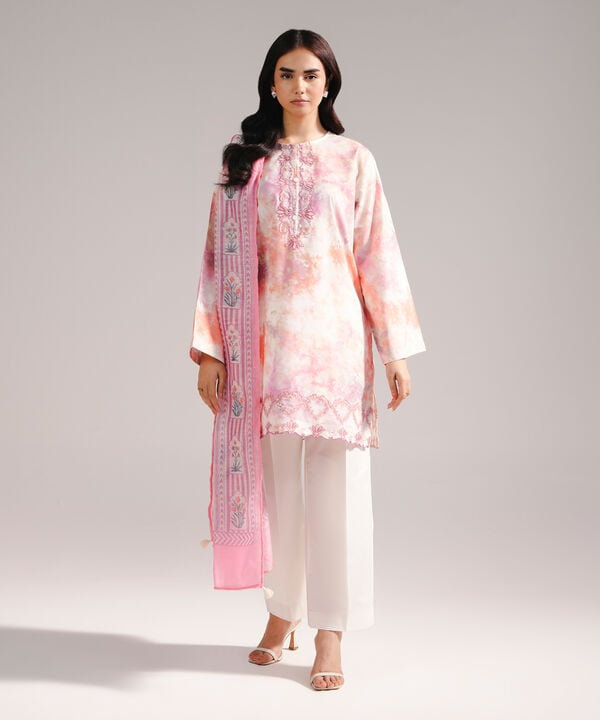 3 Piece - Embroidered Zari Lawn Suit
