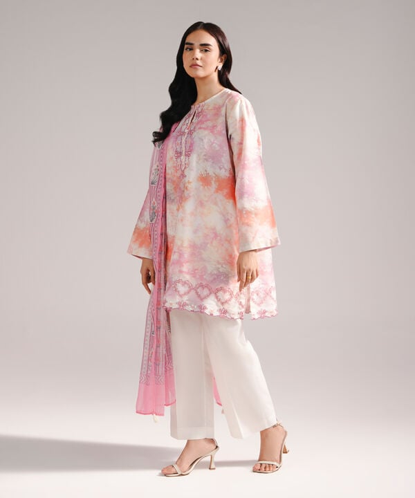 3 Piece - Embroidered Zari Lawn Suit