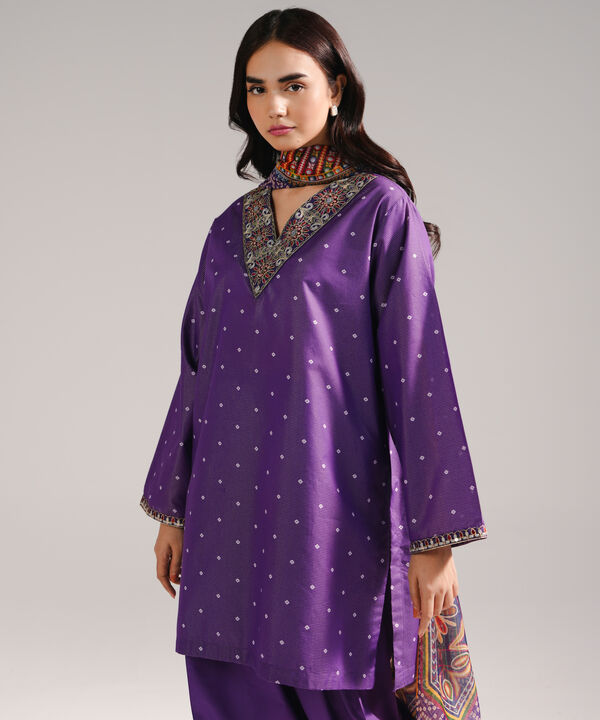 3 Piece - Embroidered Zari Lawn Suit